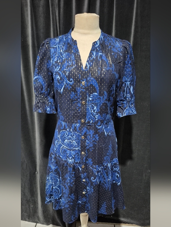 Karl Lagerfeld Dresses & Skirts - Karl Lagerfeld Blue Floral Midi Dress with Navy Base